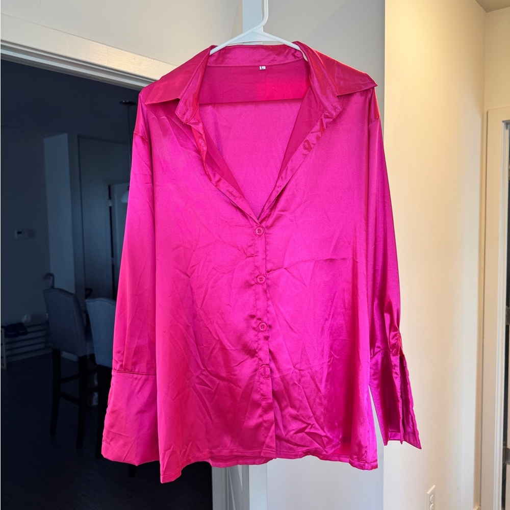 Satin Pink pant set